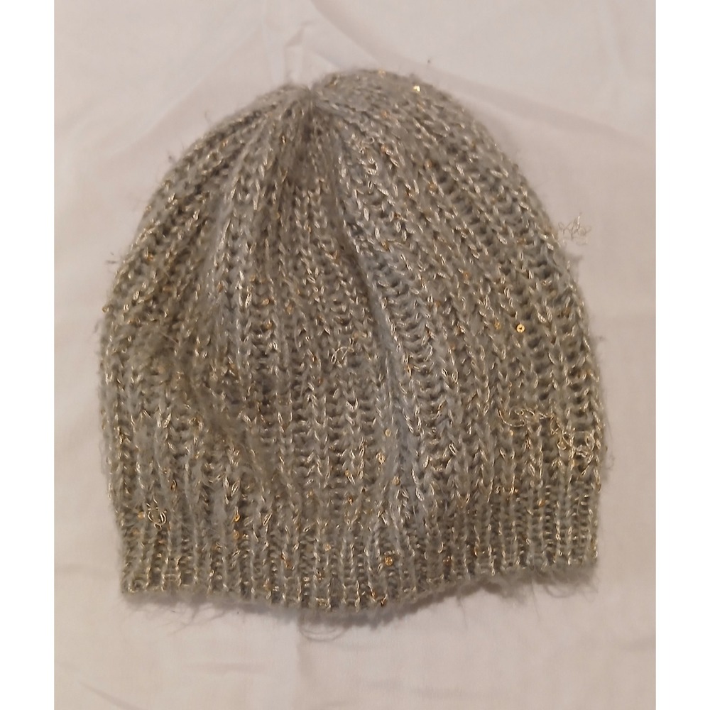 Y2k Grey Winter Hat‎ With Sequins